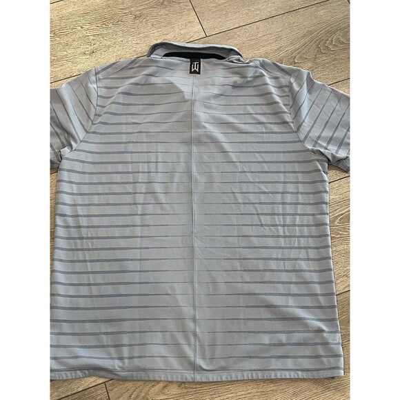 Nike Tiger Woods Polo Shirt Mens Large Blue Dri Fit Golf Preppy Casual - Picture 9 of 10